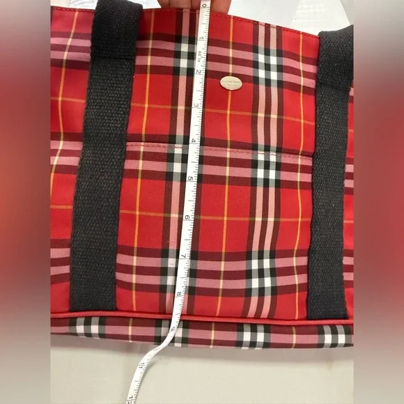Burberry Red and Black Plaid Tote - Picture 10 of 11